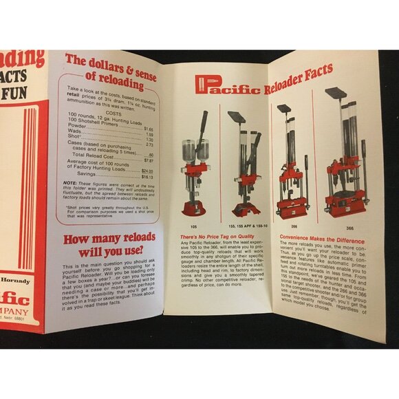 Reloading the Facts & the Fun. Brochure  Pacific Tool Co  Hornaday  Information - Picture 2 of 6